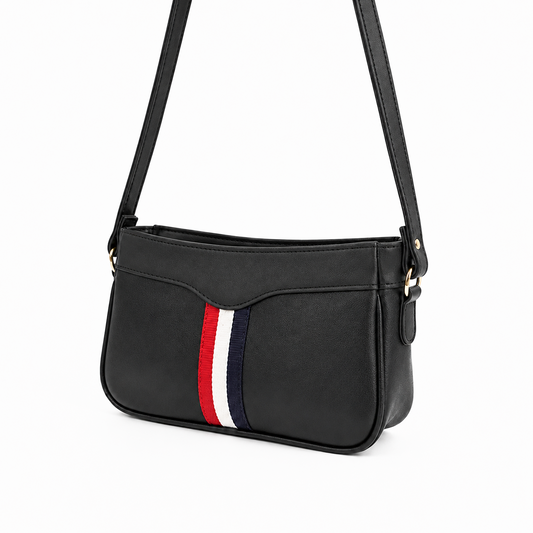 Riviera Stripe Bag Black