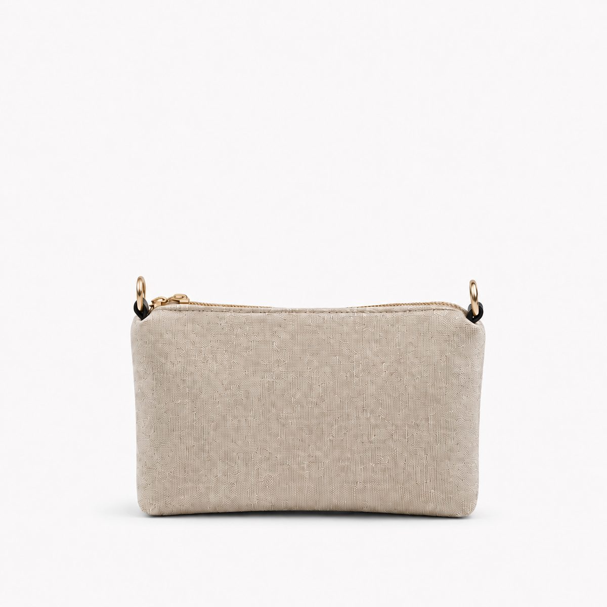 Canvas Classic Pouch Beige With Brown Strap