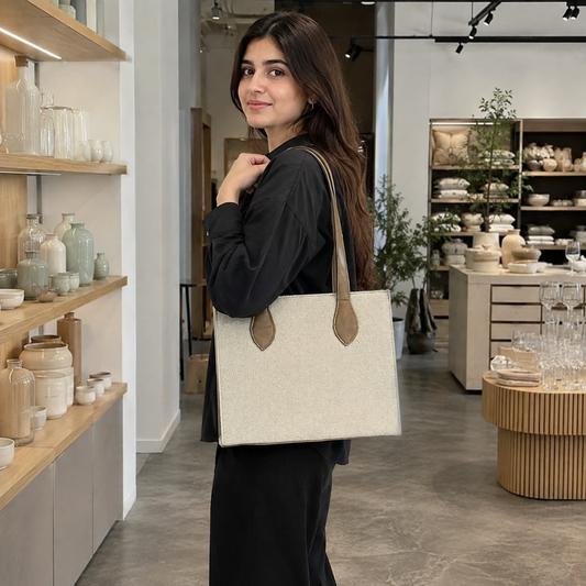 Box Canvas Beige & Brown