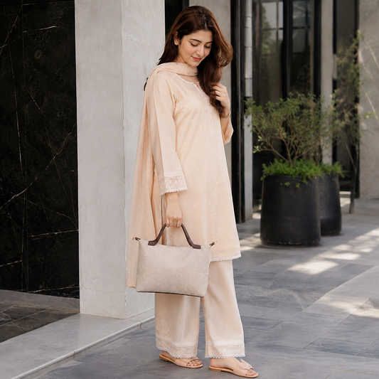 Diva Canvas Bag Beige & Brown