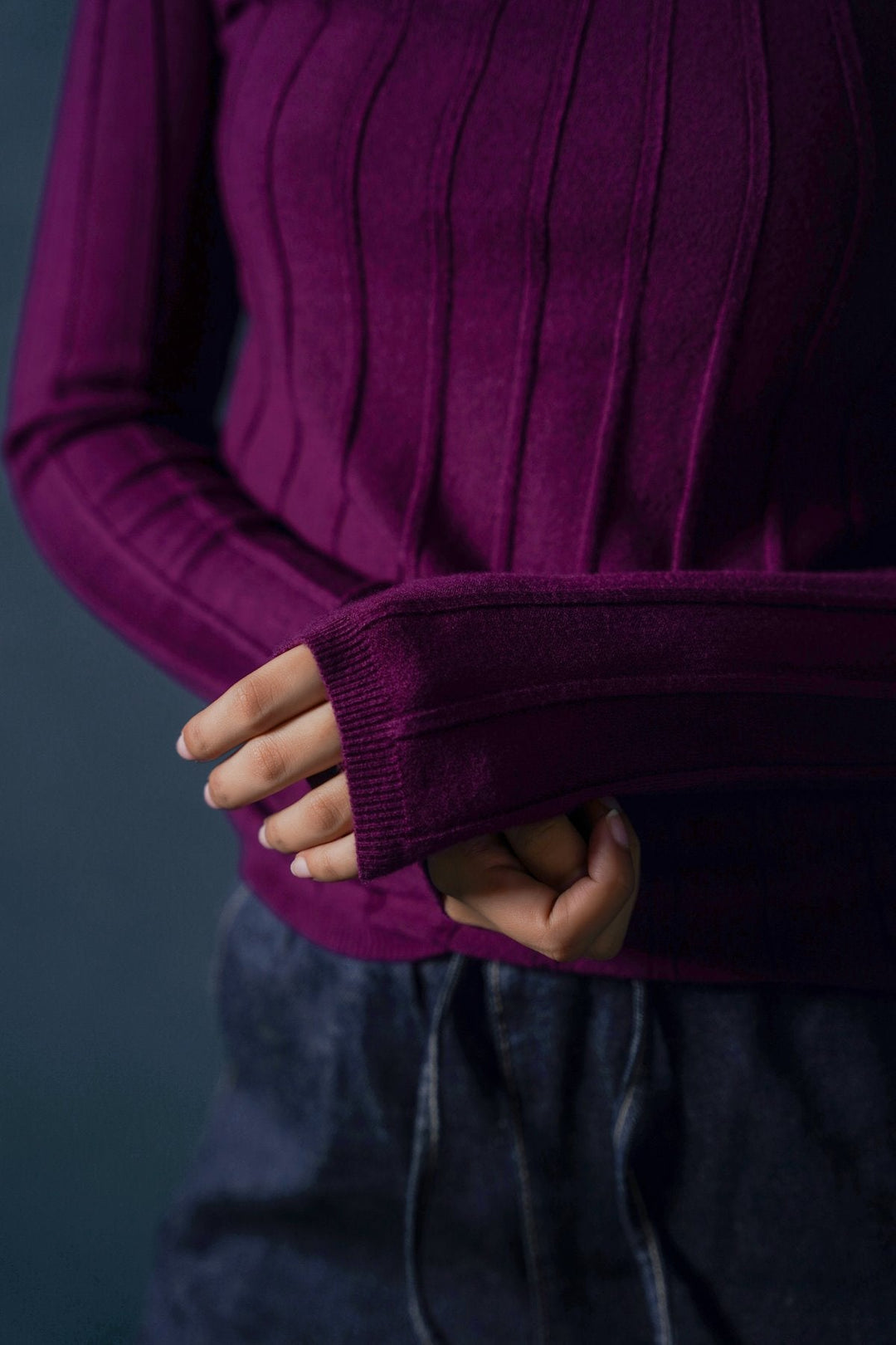 Ribbed Mock Neck Sweater