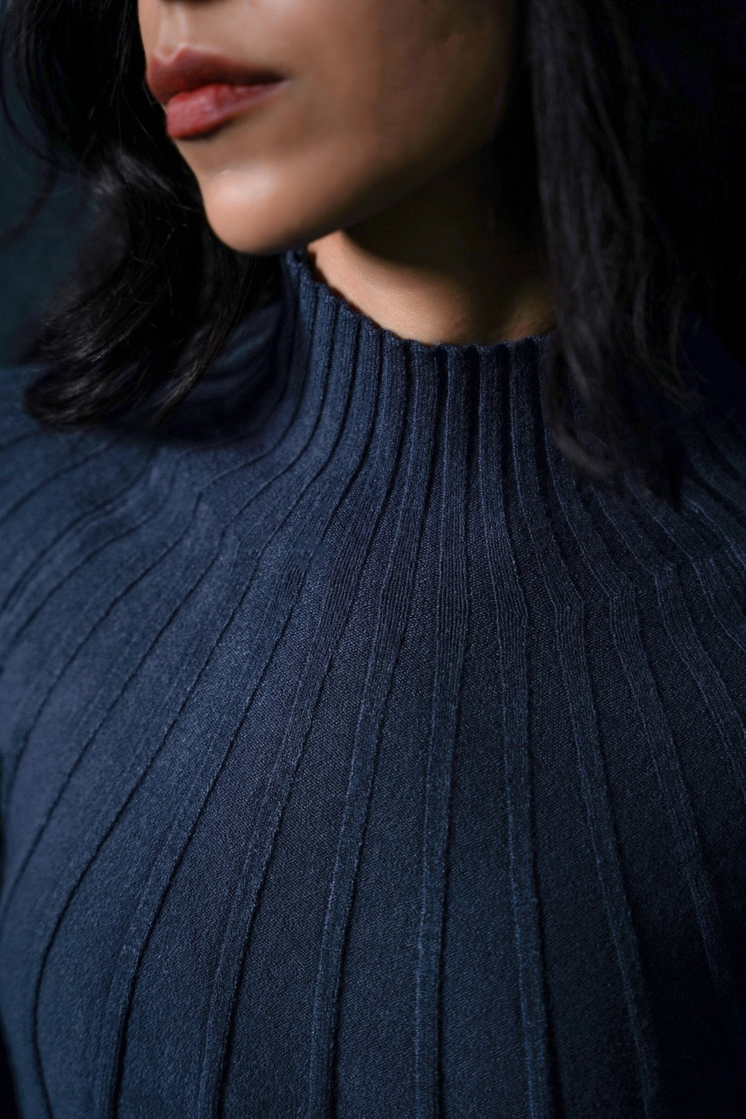 Ribbed Mock Neck Sweater