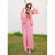 Puff Sleeves Front Open Abaya (pink)