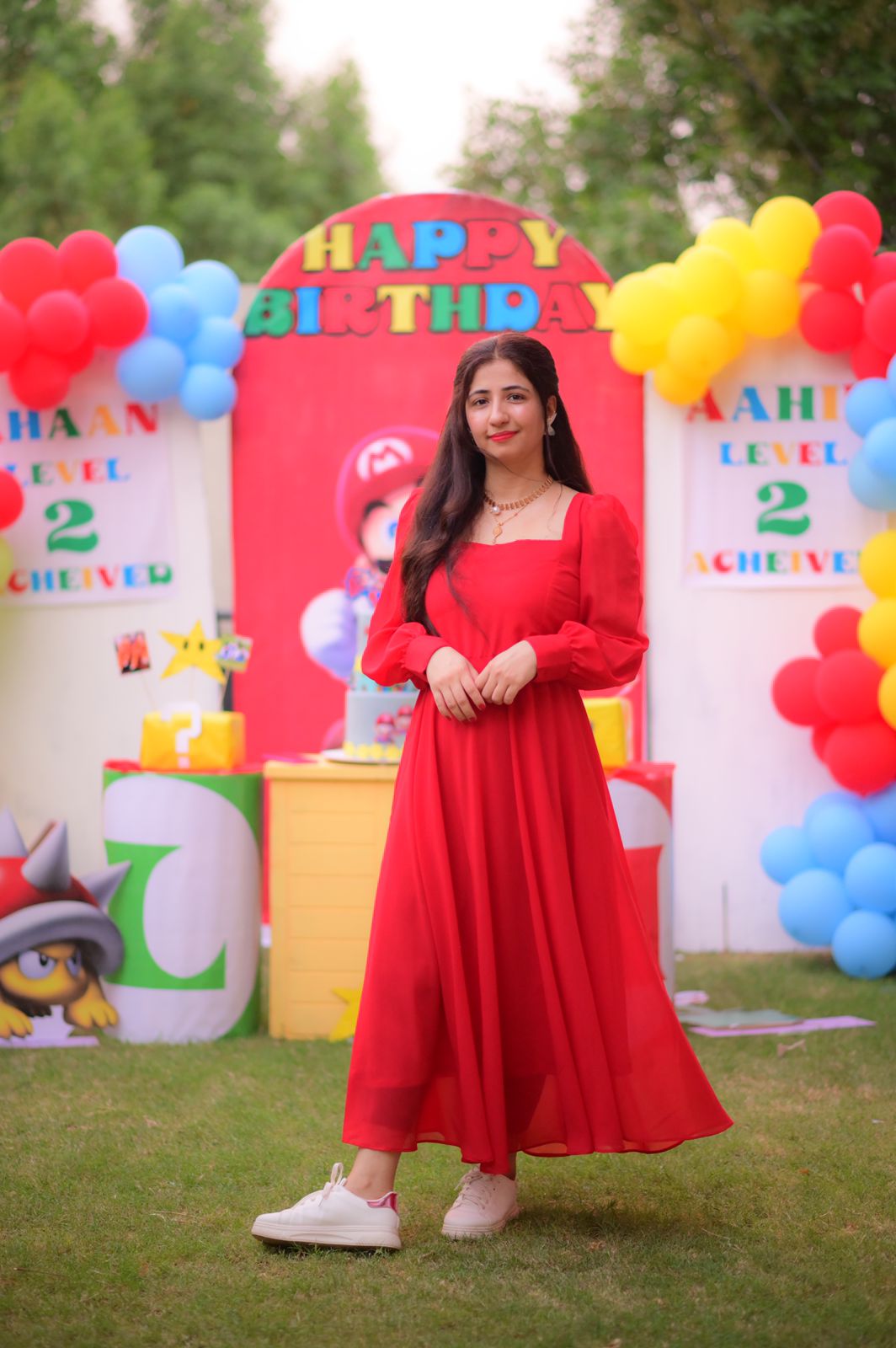 Red breeze maxi dress