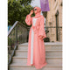 Puff Sleeves Front Open Abaya (pink)