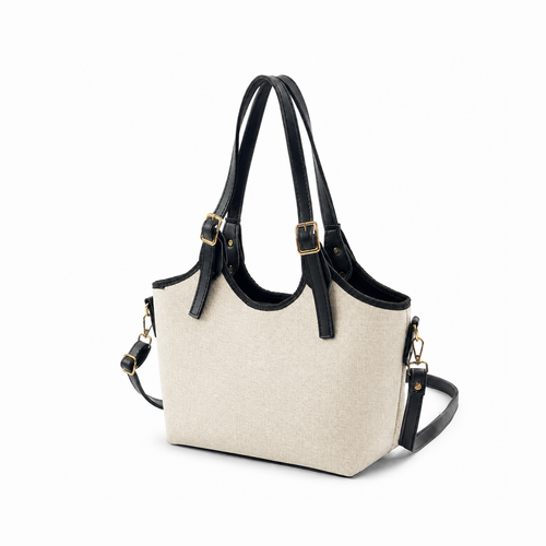 Bucket Canvas Beige & Black