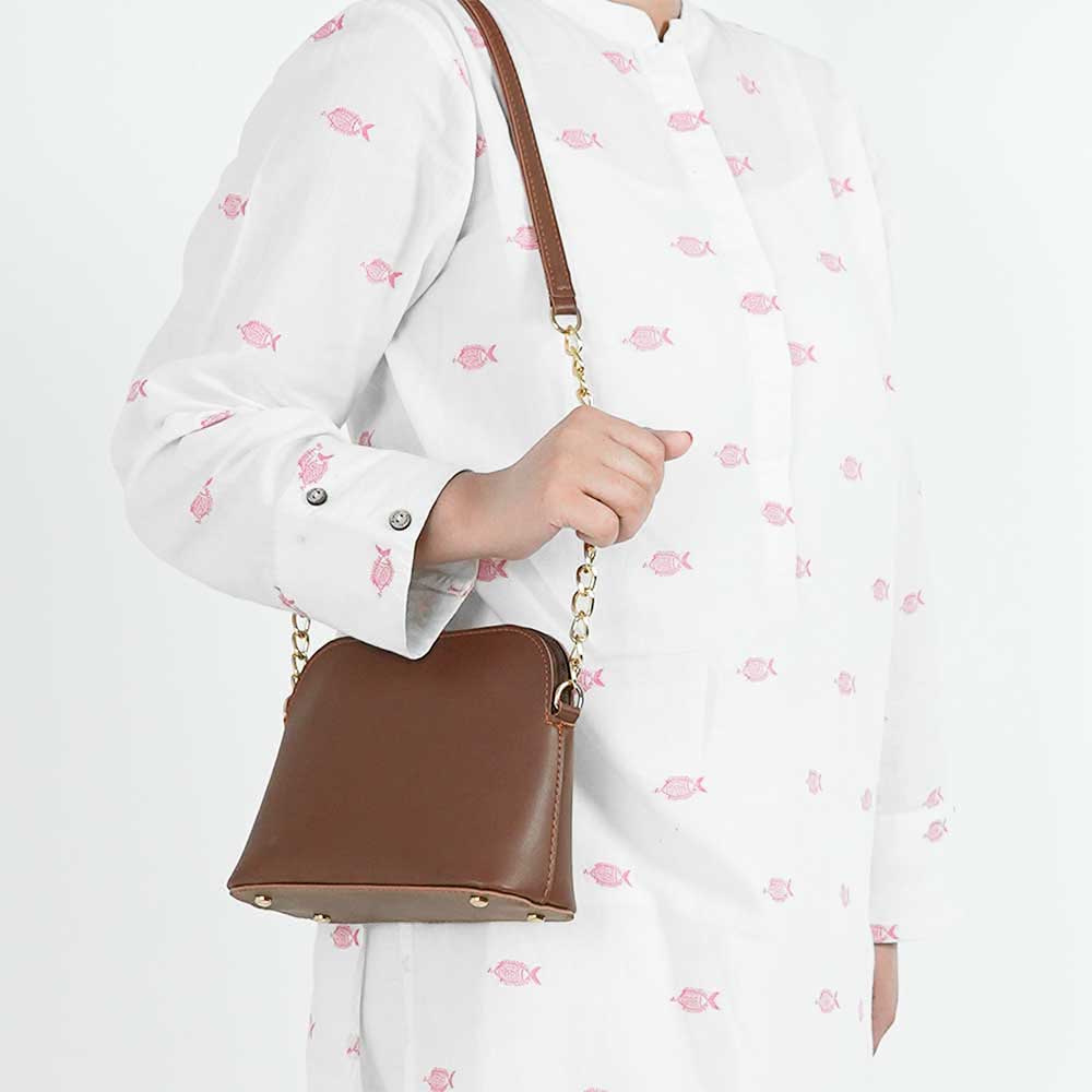 Pouch Size Shoulder Bag Brown