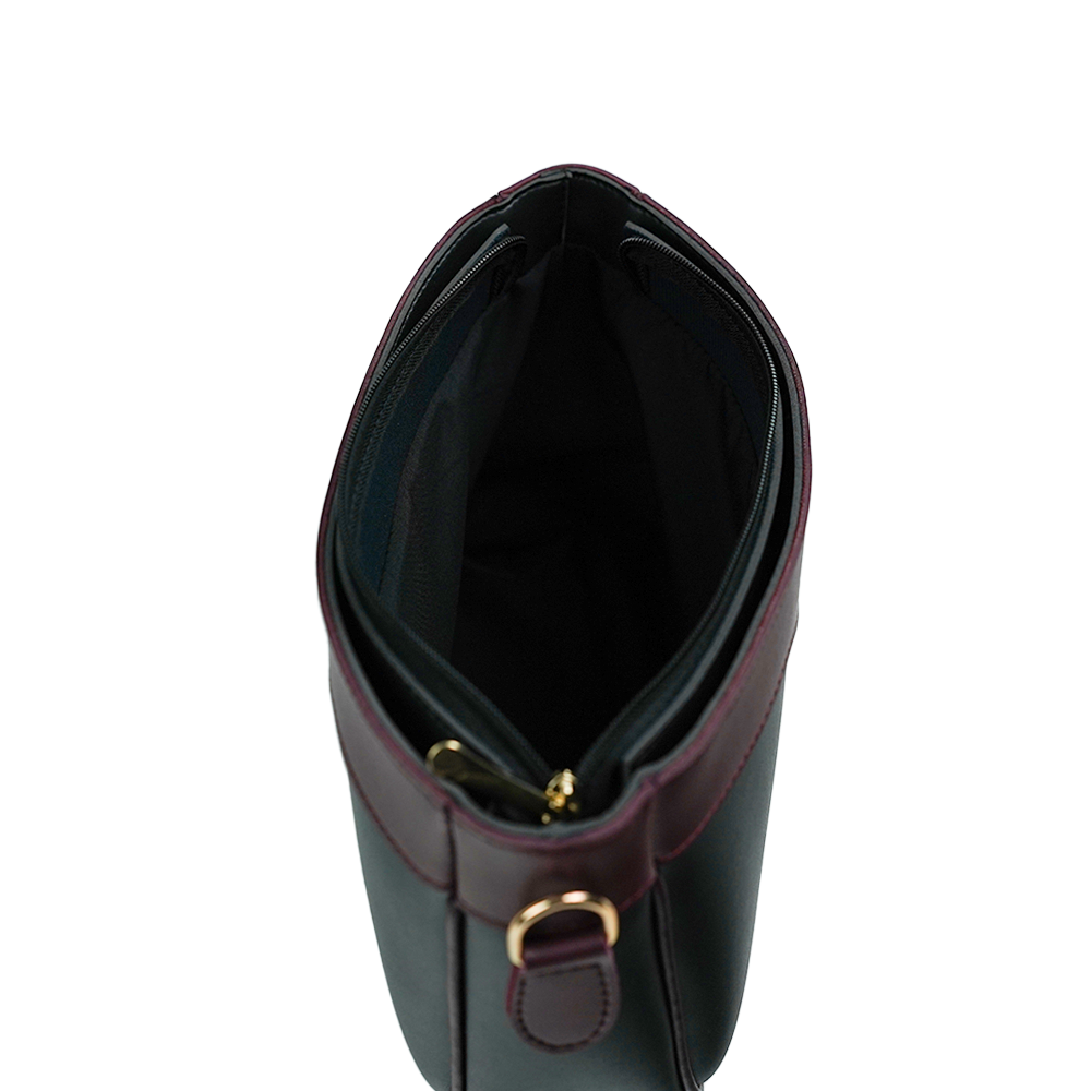 Riviera Stripe Bag Black & Maroon