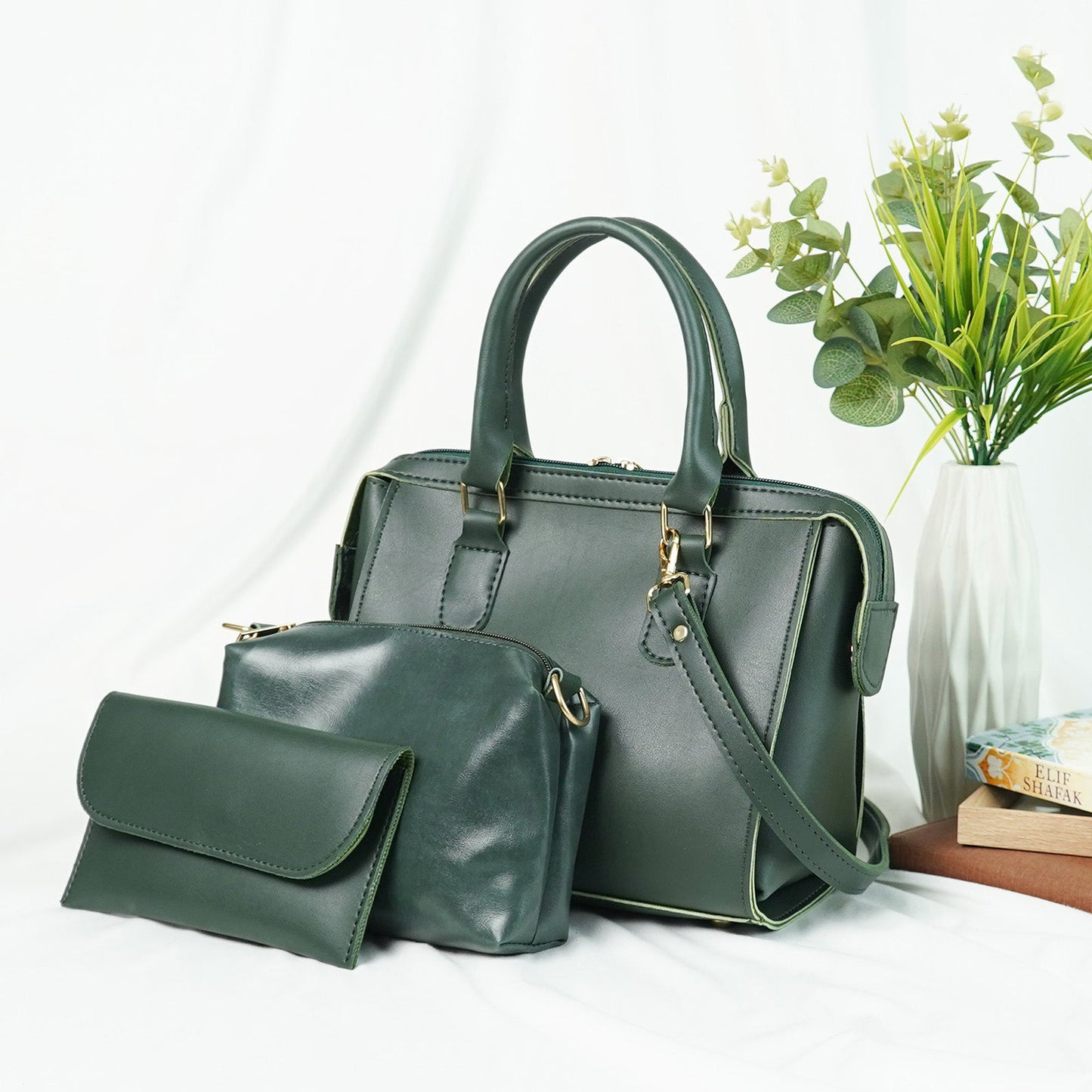 Olive Bag Set of 3 Green