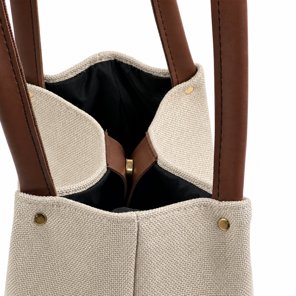 Daily Tote Canvas Bag - Premium Woven Fabric Beige