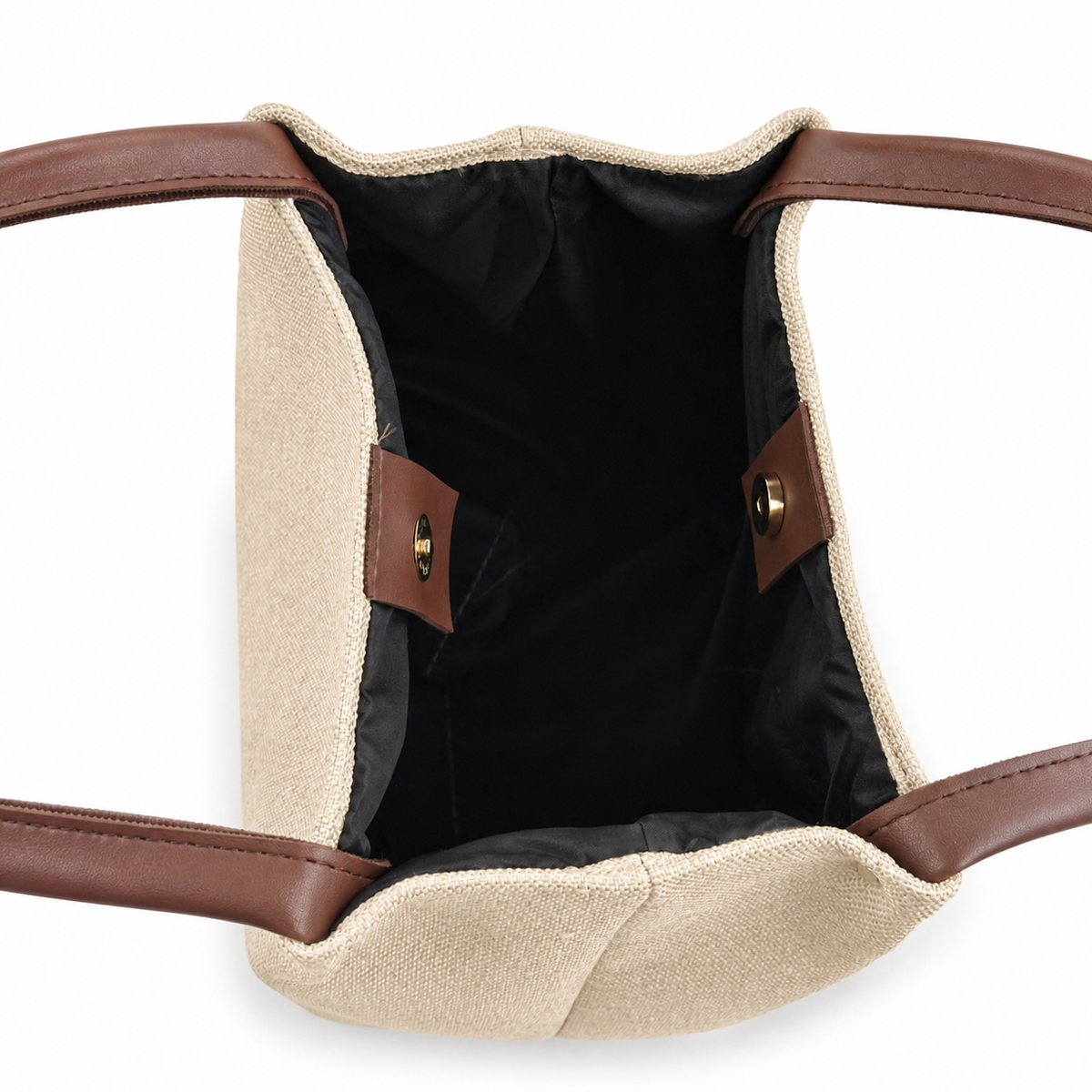 Daily Tote Canvas Bag - Premium Woven Fabric Beige