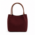 Daily Tote Bag - Premium Woven Fabric Maroon & Brown