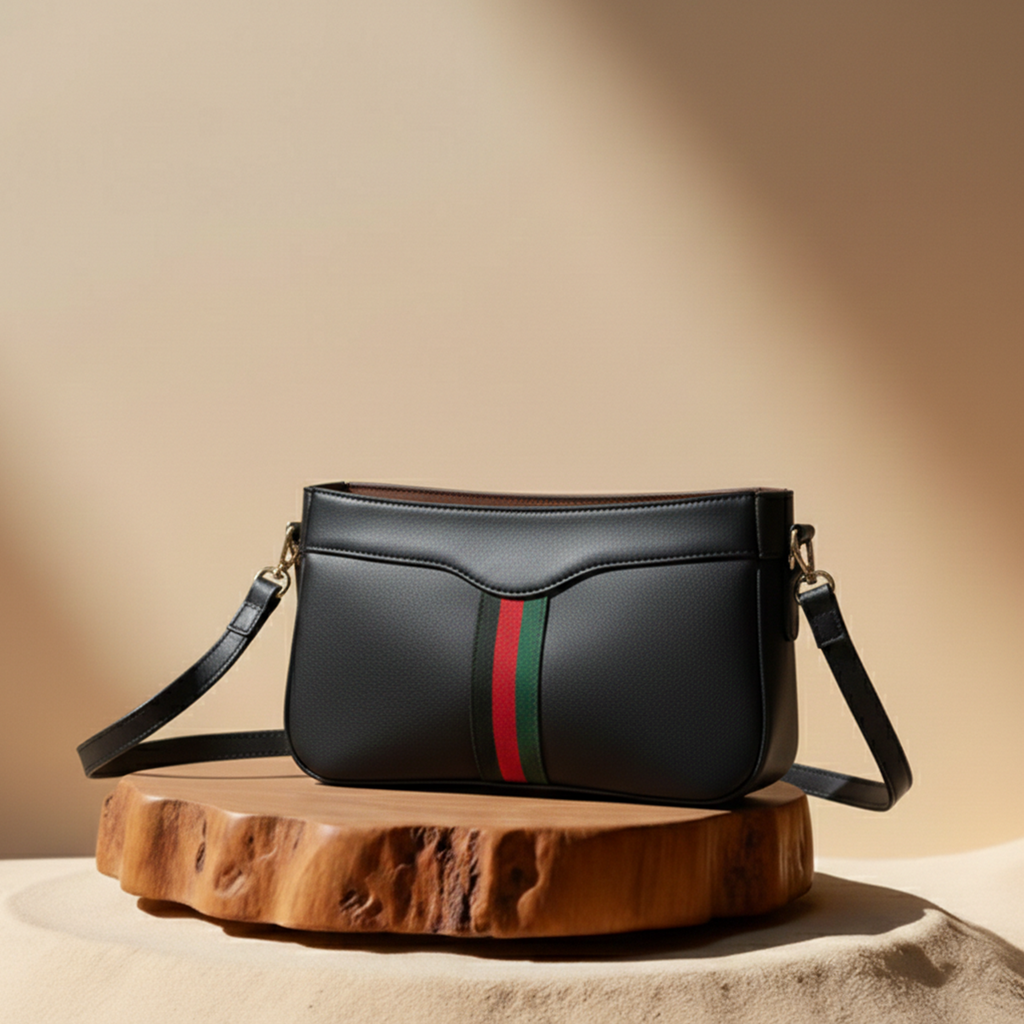 Riviera Stripe Bag Black
