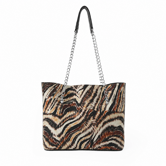 Verona Tote Bag Tiger Canvas