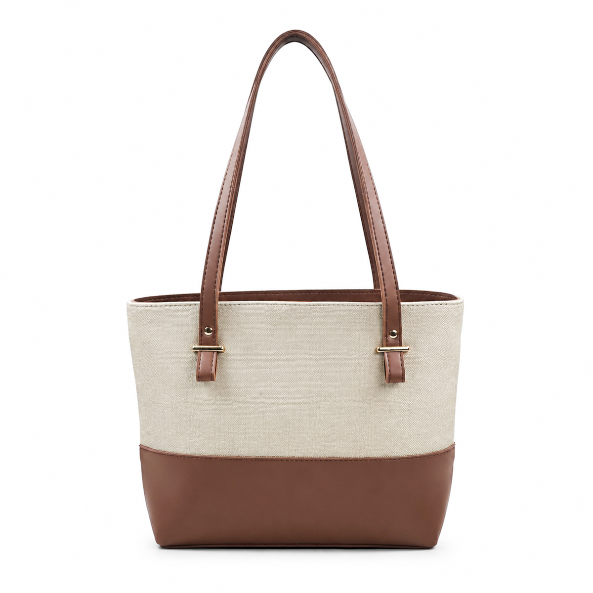 Canvas Classic Combo Tote set of 2 Beige & Brown