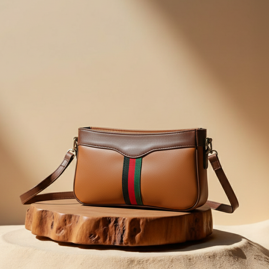 Riviera Stripe Bag Brown