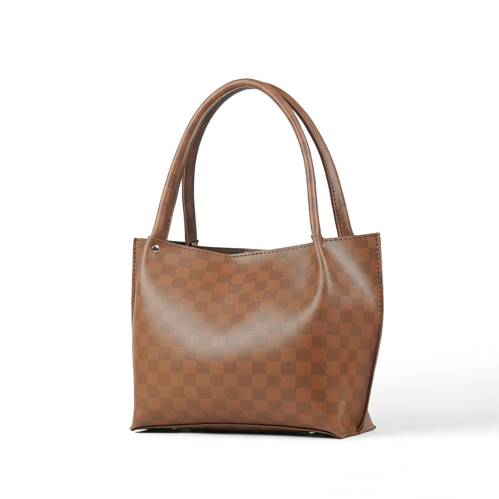 Daily Tote Bag Brown (checkered)