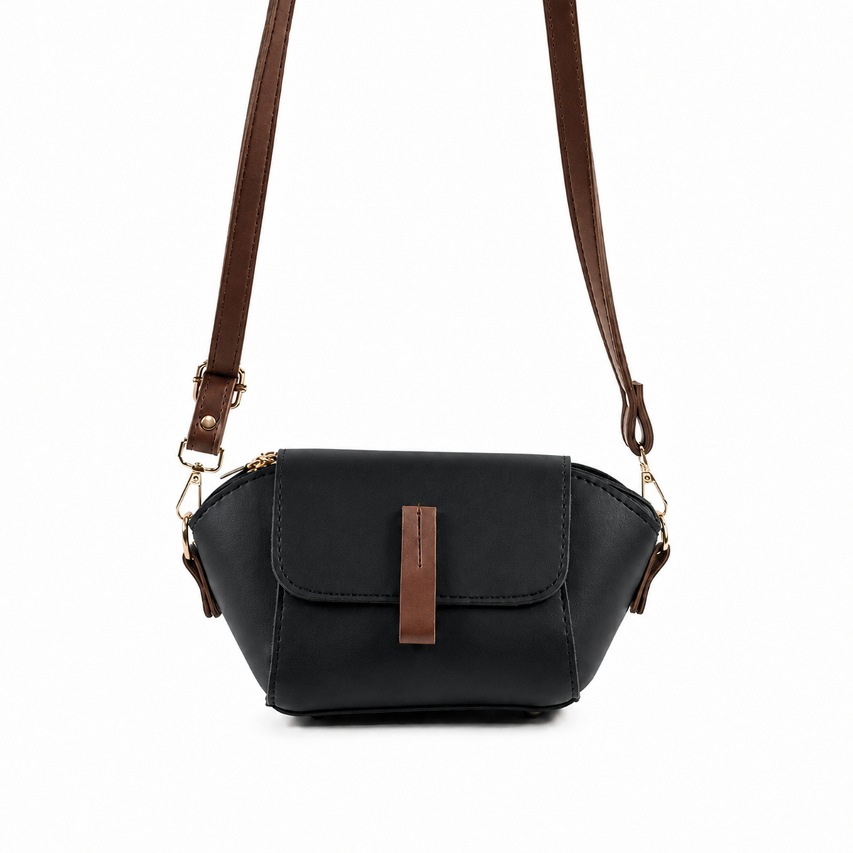 Mini Flap Crossbody Bag Black