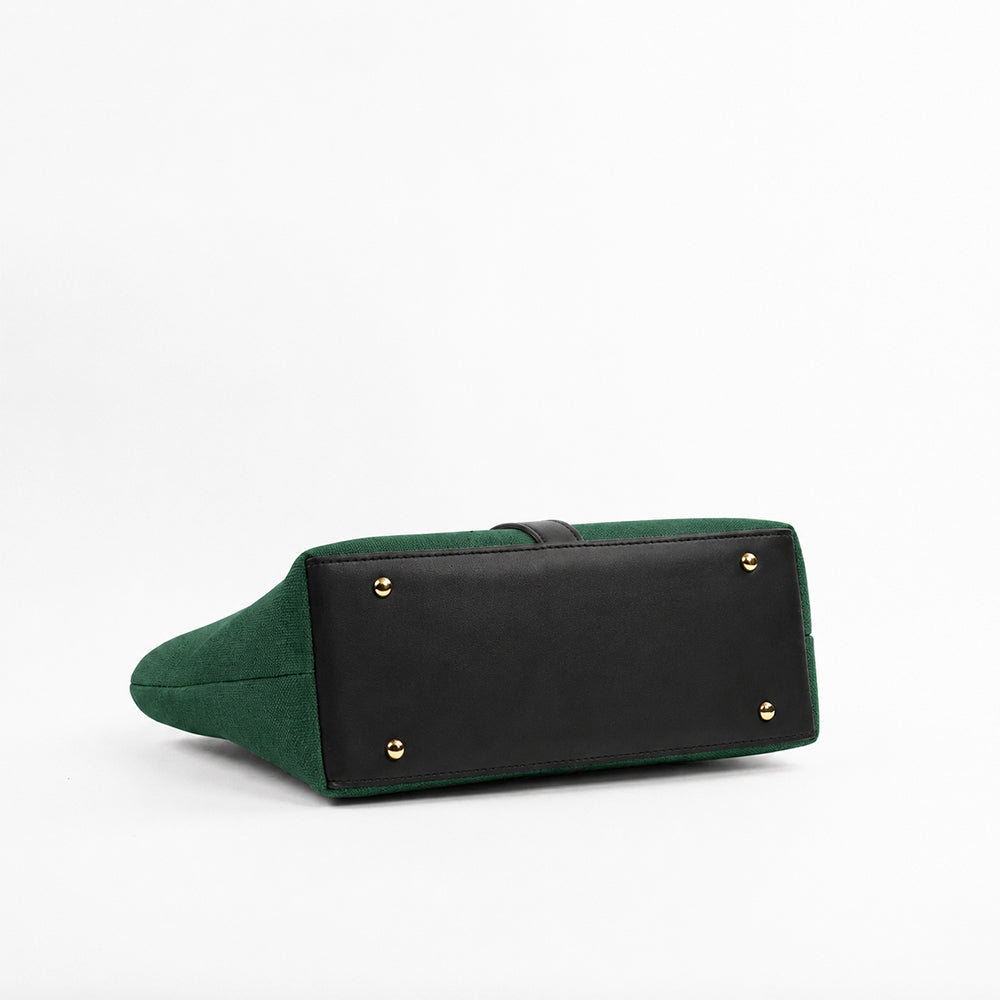 Mira Canvas Bag Green & black