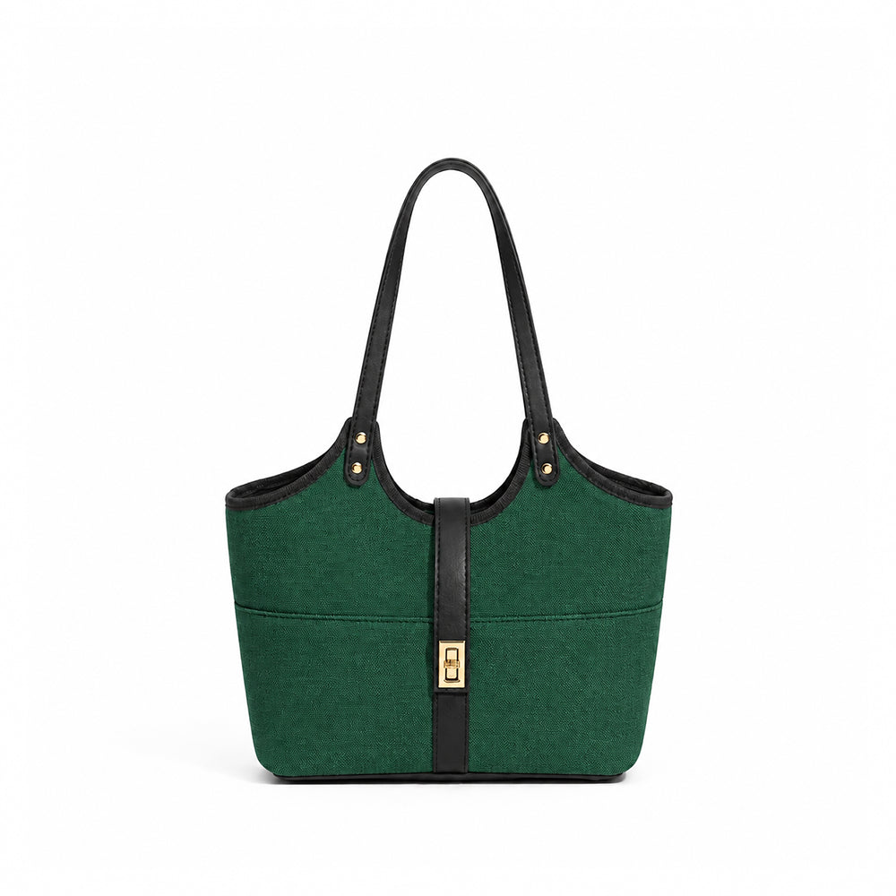 Mira Canvas Bag Green & black