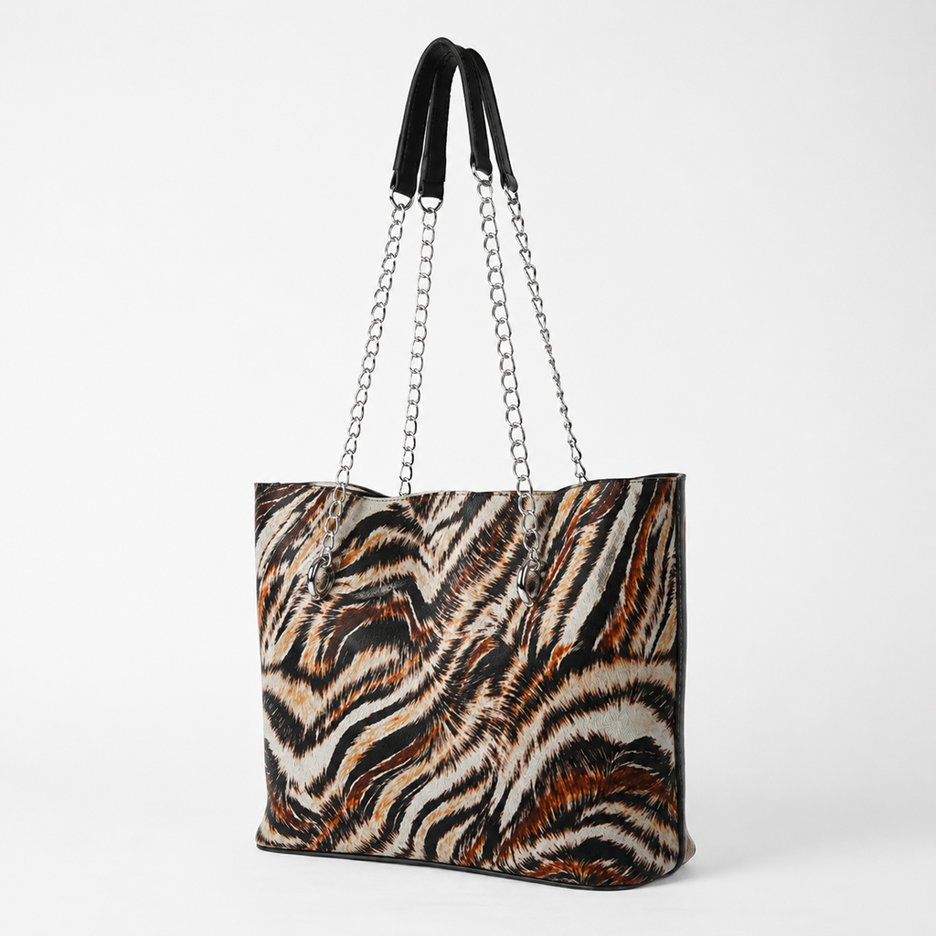 Verona Tote Bag Tiger Canvas