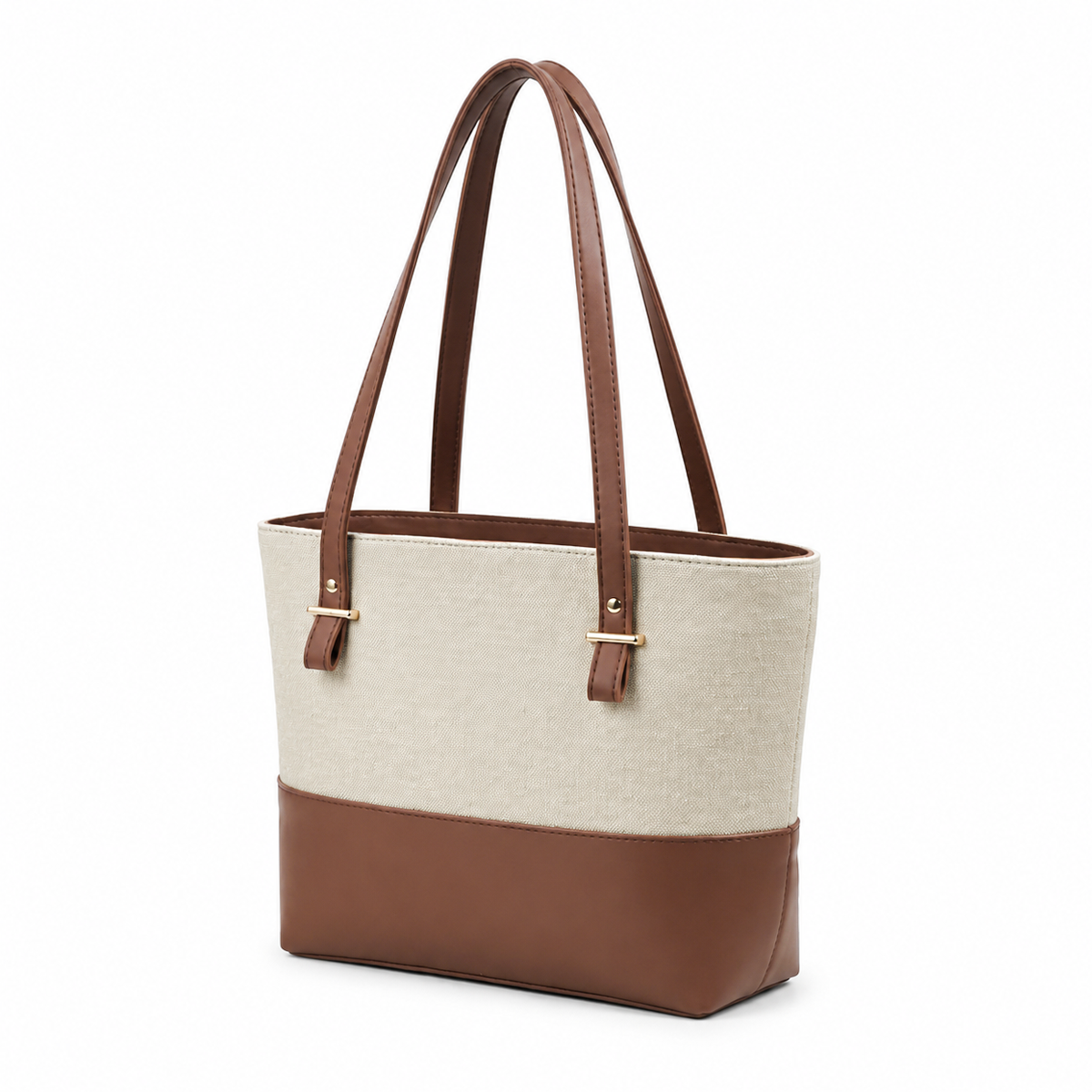 Canvas Classic Combo Tote set of 2 Beige & Brown