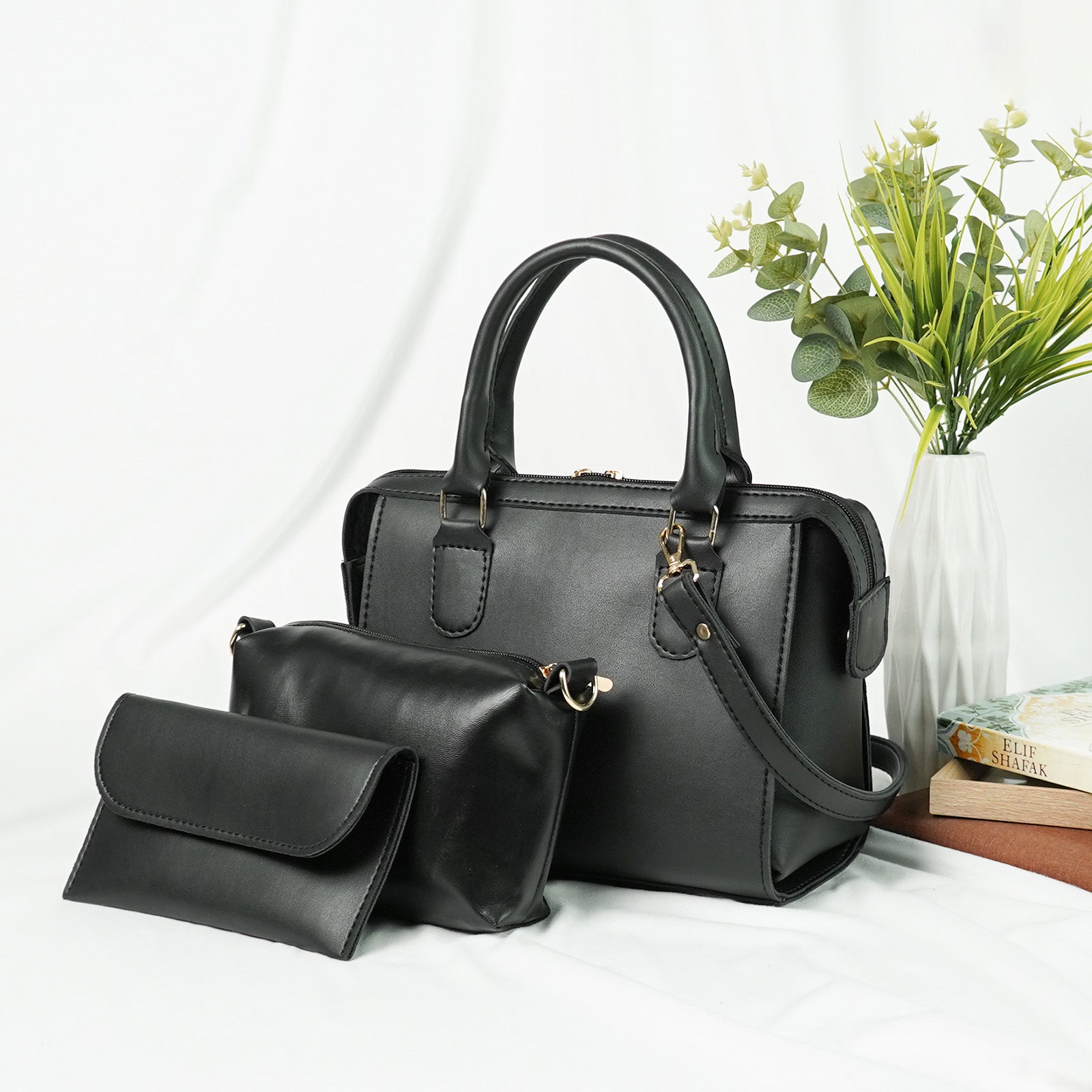 Olive Bag Set of 3 Black