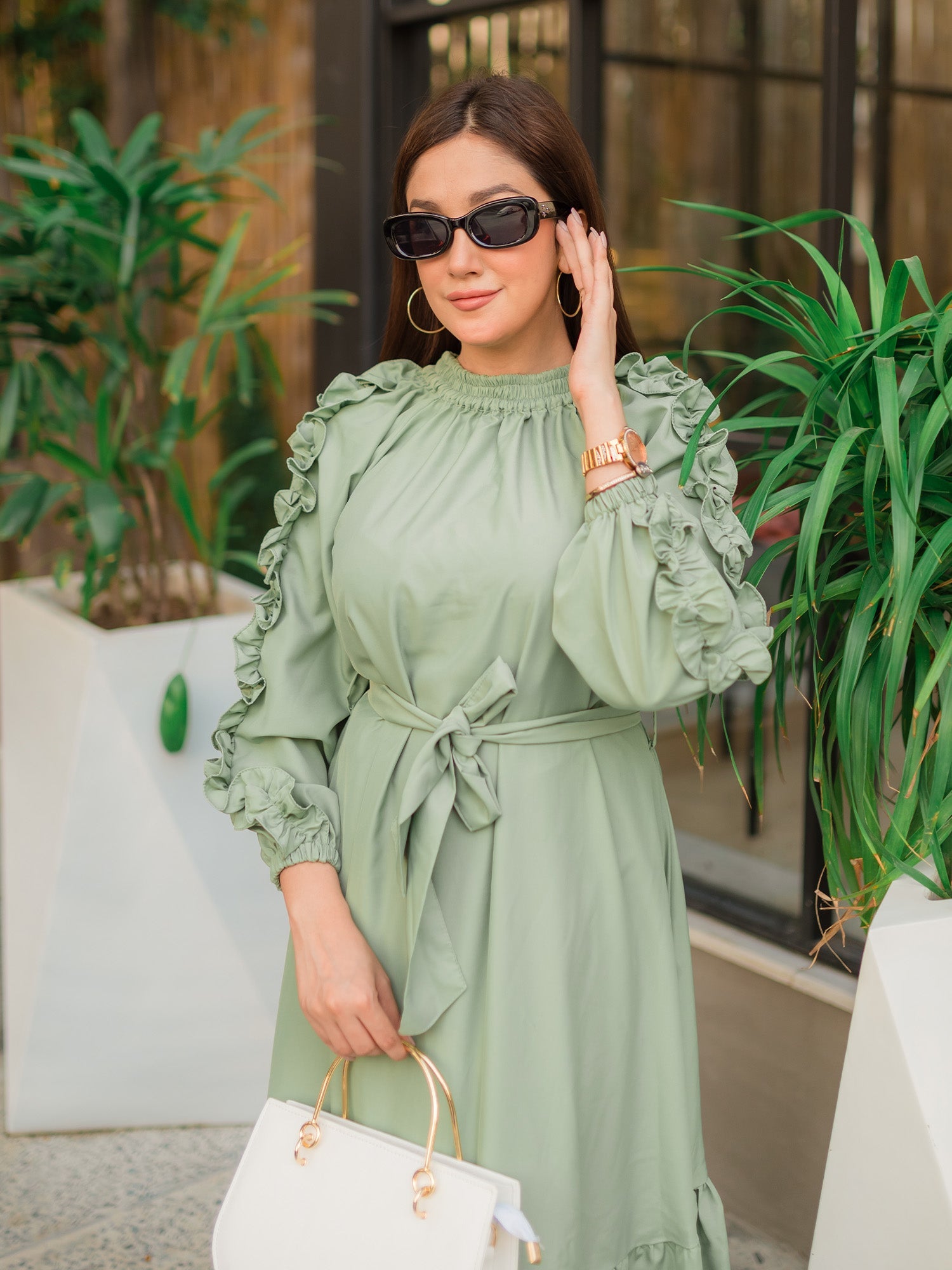 Feather maxi dress (Pastel)