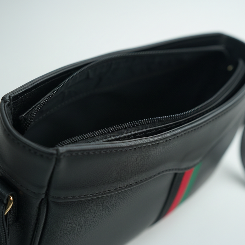 Riviera Stripe Bag Black