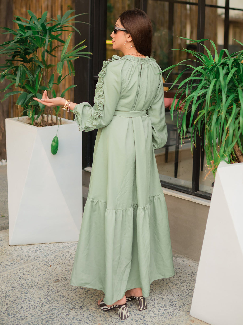 Feather maxi dress (Pastel)