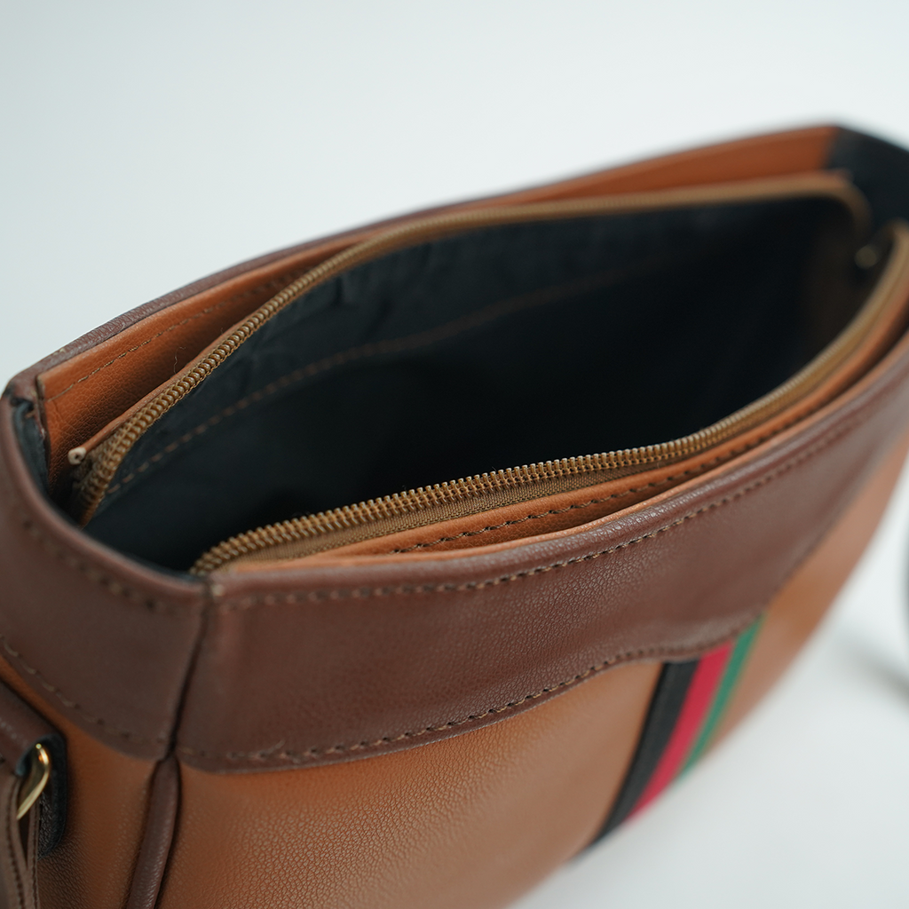 Riviera Stripe Bag Brown