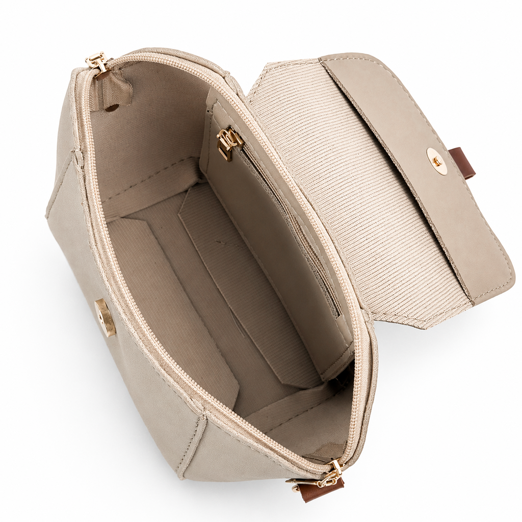 Mini Flap Crossbody Bag Beige