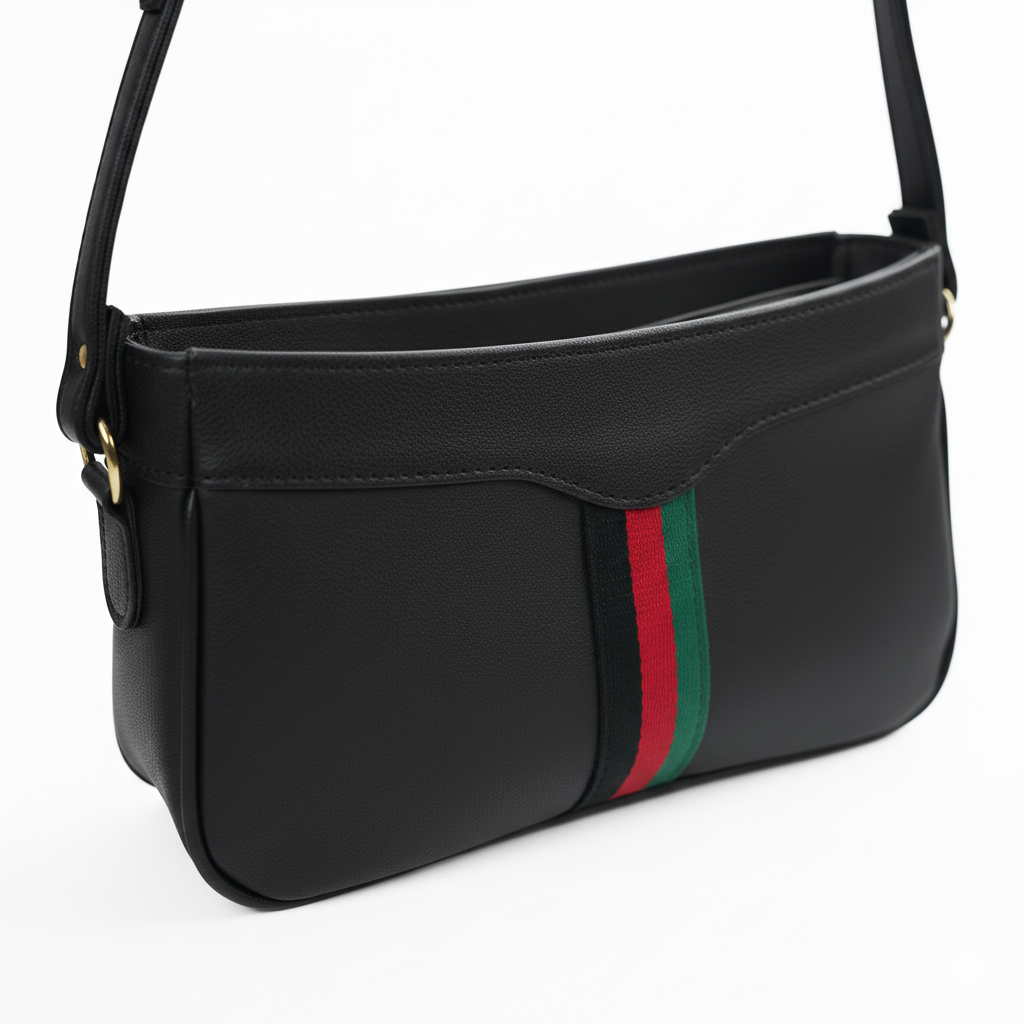 Riviera Stripe Bag Black