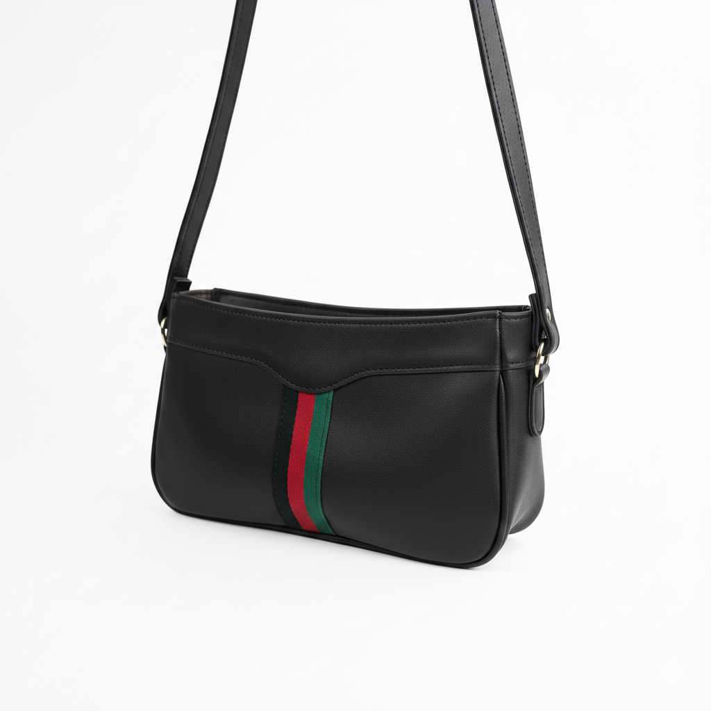 Riviera Stripe Bag Black