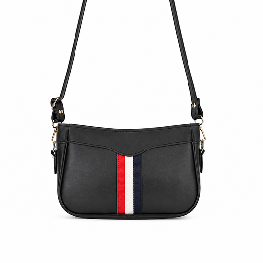 Riviera Stripe Bag Black