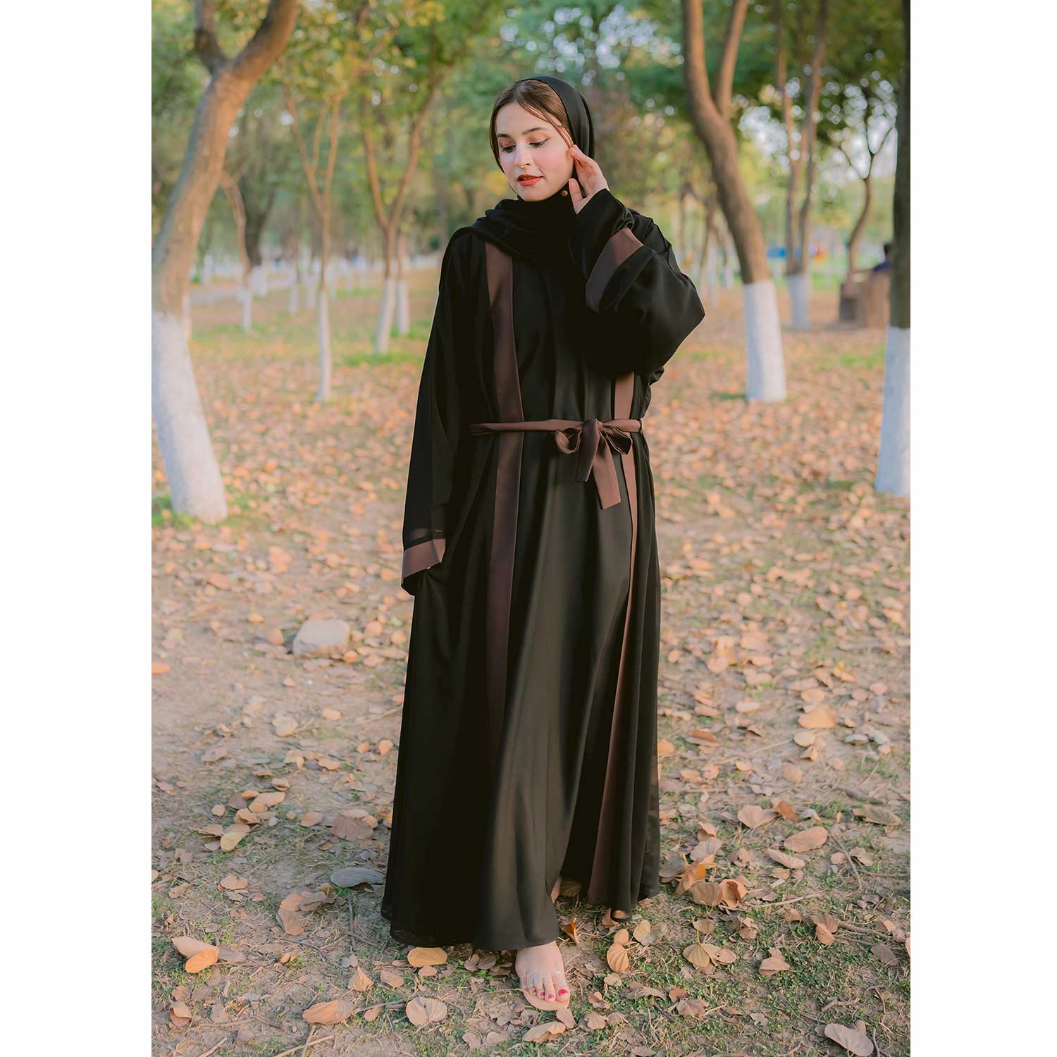 Front open abaya designs best sale