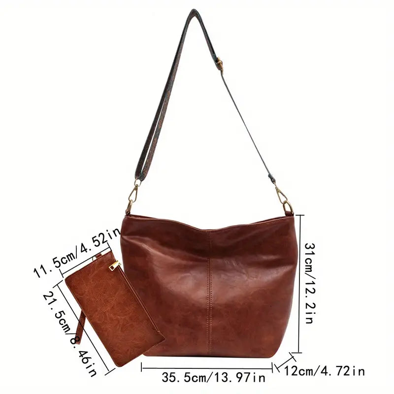 Large Capacity Tote Bag Brown