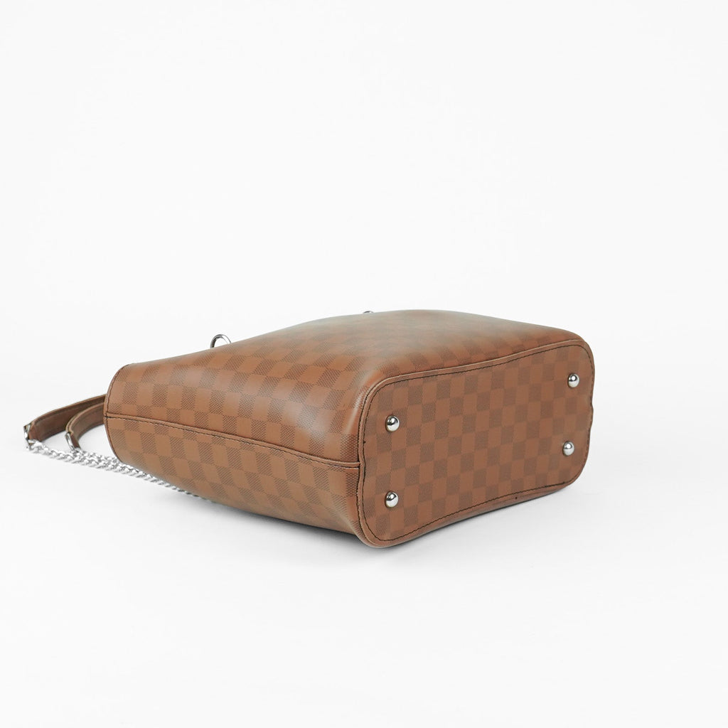 Verona Tote Bag Brown (checkered)