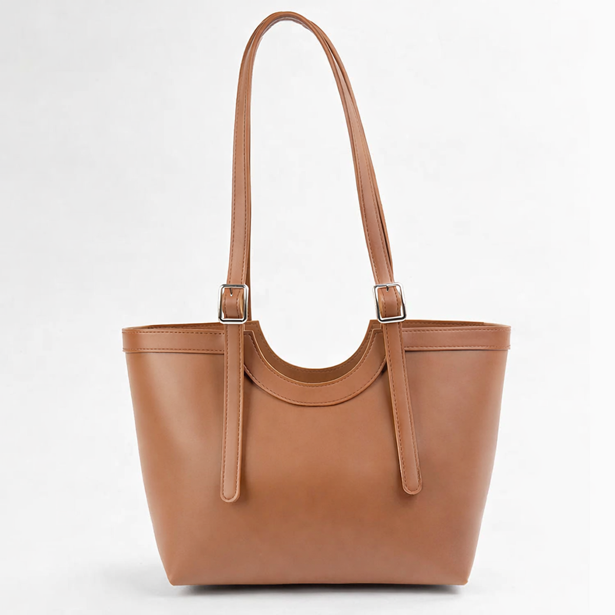Caramel Curve Tote Bag Brown