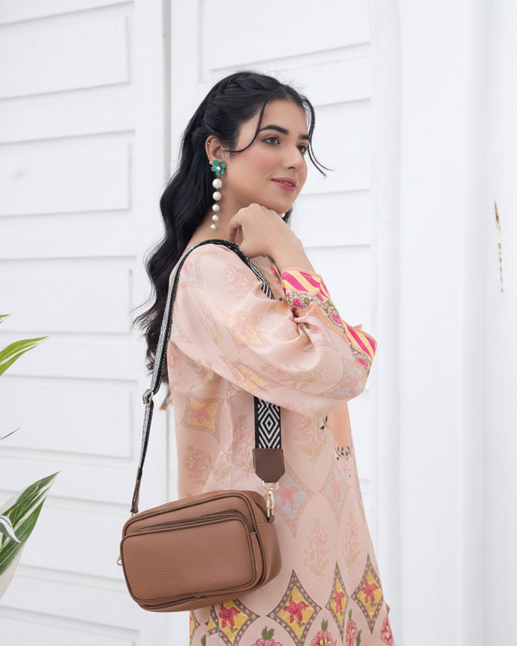 Messenger Shoulder Bag Brown