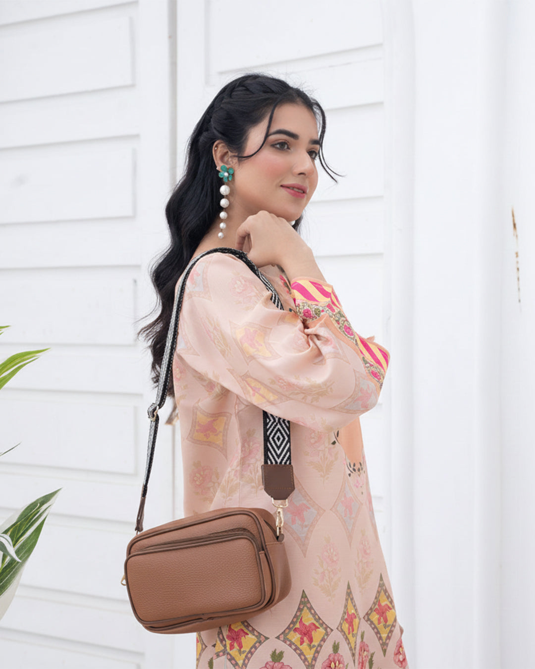 Messenger Shoulder Bag Brown