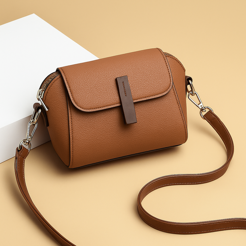 Mini Flap Crossbody Bag Brown