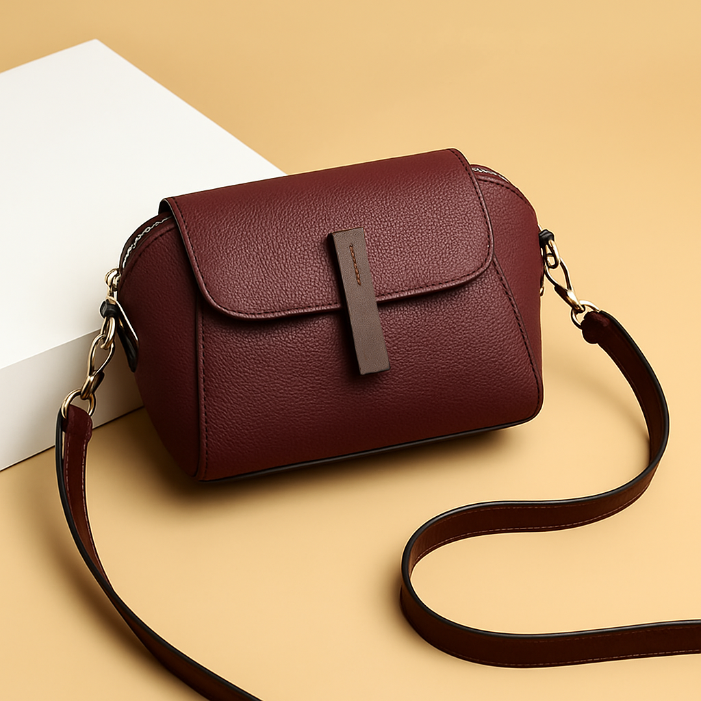 Mini Flap Crossbody Bag Maroon