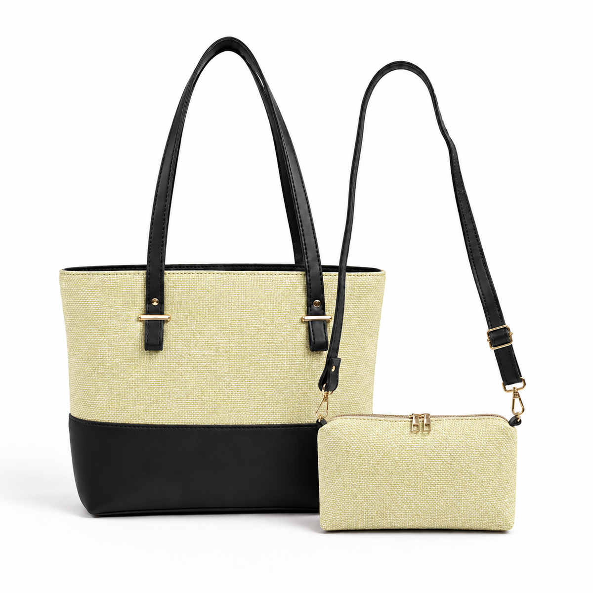 Canvas Classic Combo Tote set of 2 Boski & Black