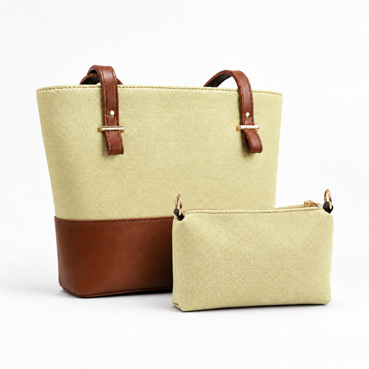 Canvas Classic Combo Tote set of 2 Boski & Brown
