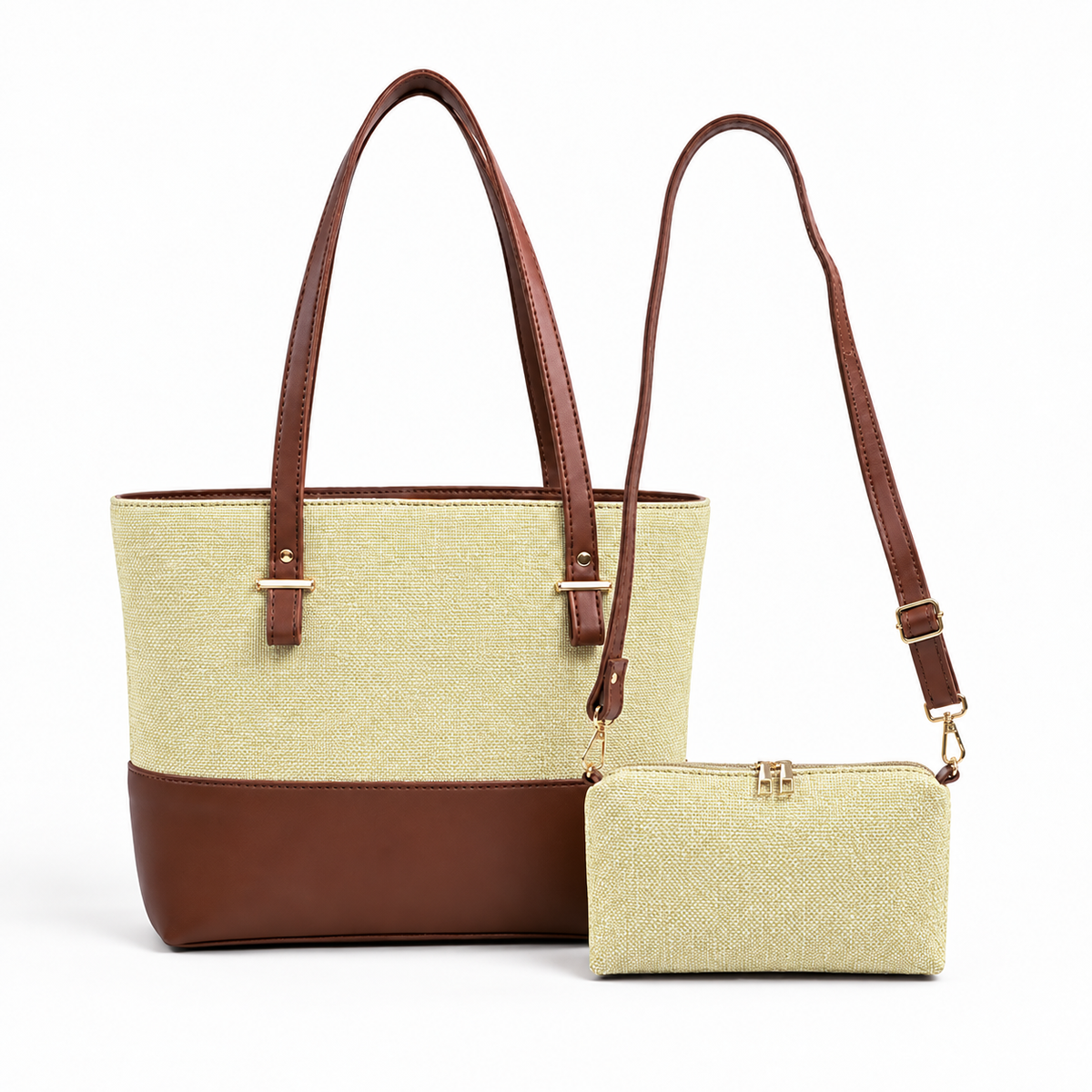 Canvas Classic Combo Tote set of 2 Boski & Brown