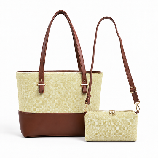 Canvas Classic Combo Tote set of 2 Boski & Brown