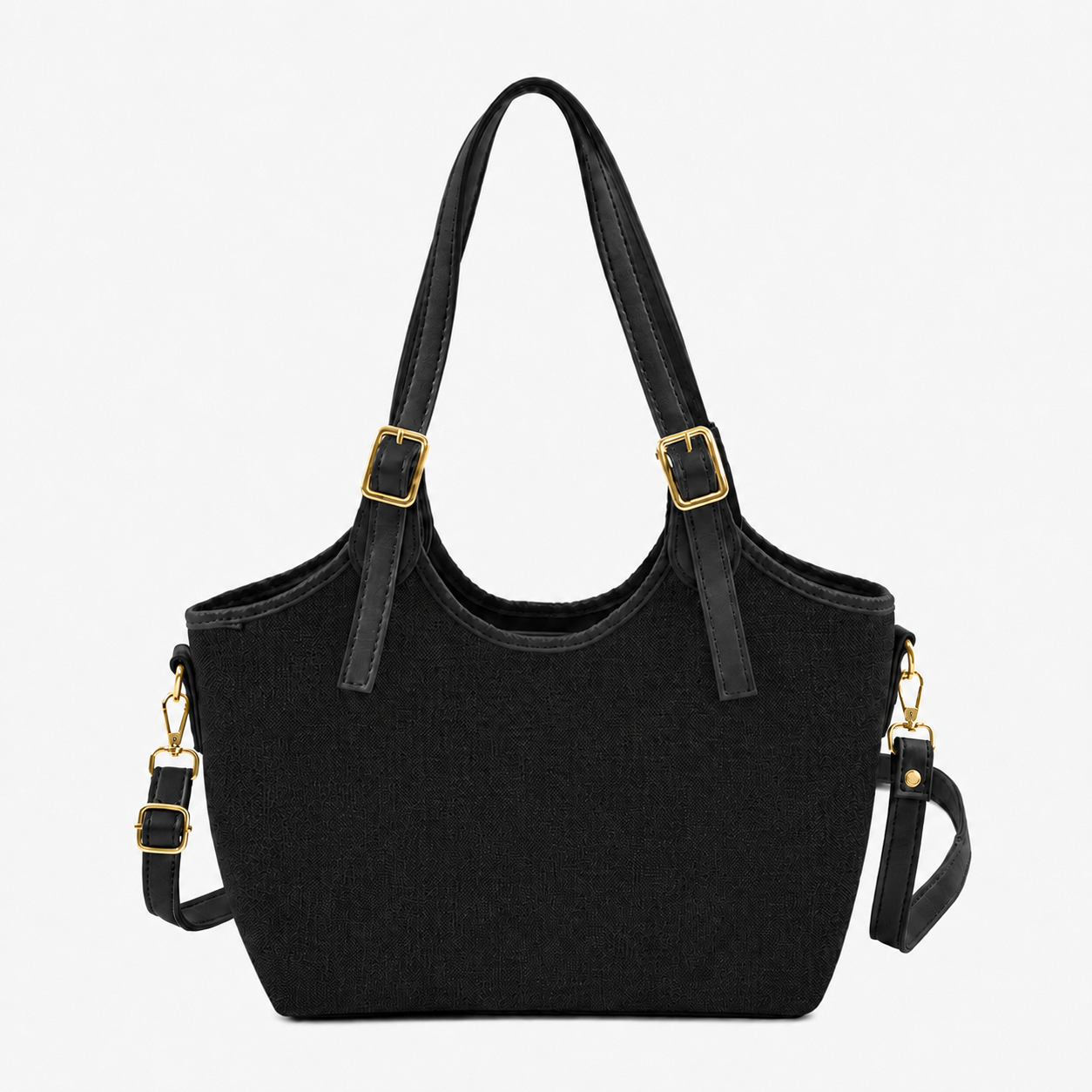 Bucket Canvas Tote Bag Black