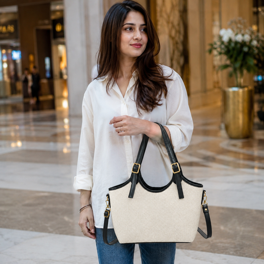 Bucket Canvas Beige & Black
