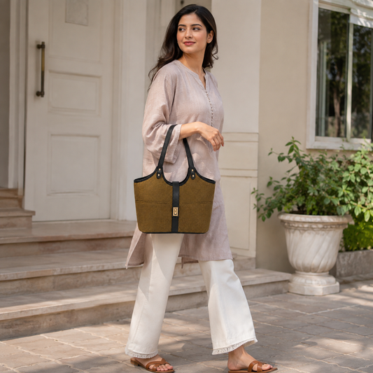 Mira Canvas Bag brown & black